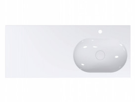 Раковина для ванной Miraggio New York R 120х50 см литой мрамор Miramarble белый 0000221