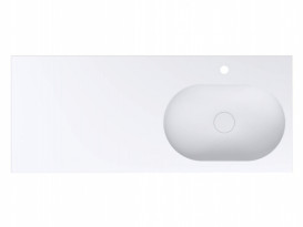 Раковина для ванної Miraggio New York R 120х50 см литий мармур Miramarble білий матовий 0000915