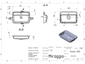 Раковина для ванной Miraggio Ocean 600 60х40 см Mirasoft белый матовый 8813903