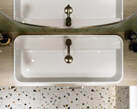 Раковина для ванної Miraggio Ocean 90,1х40,1 см литий мармур Miramarble білий 8814008