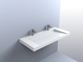 Раковина для ванной Miraggio Olmos 1200 подвесная с 2 отверстиями под смеситель белый глянцевый 0000224