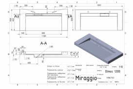 Раковина для ванной Miraggio Olmos 1200 подвесная с 2 отверстиями под смеситель белый матовый 0000225