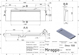 Раковина для ванної Miraggio Olmos 1500 підвісна з 2 отворами під змішувач білий глянсовий 0000226