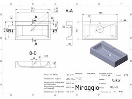 Раковина для ванной Miraggio Oskar с отверстием под смеситель белый глянцевый 0000228