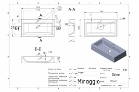 Раковина для ванної Miraggio Oskar з отвором під змішувач білий матовий 0000229