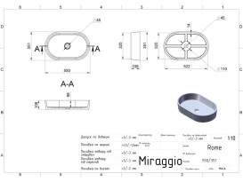 Раковина для ванной Miraggio Rome 550 55х35,1 см Mirastonе black shine 0002611