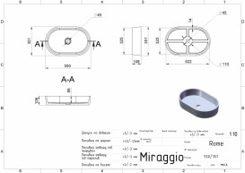 Раковина для ванної Miraggio Rome 55х35,1 см під стільницю Mirasoft Technology білий матовий 0001113