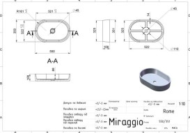 Раковина для ванной Miraggio Rome 55х35 см Mirastonе french gray 8813821