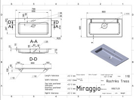 Раковина для ванної Miraggio Rostriks Tres 55х35 см Mirastonе black shine 8813482