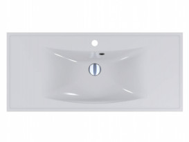 Раковина для ванной Miraggio Rostriks Uno 100х45 см литой мрамор Miramarble белый матовый 0001543