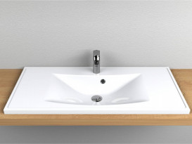 Раковина для ванной Miraggio Rostriks Uno 100х45 см литой мрамор Miramarble белый матовый 0001543