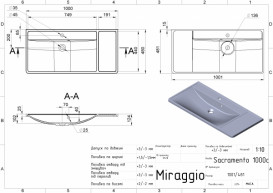 Раковина для ванной Miraggio Sacramento 100,1х48,1 см Mirasoft Technology белый матовый 0001114