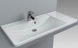 Раковина для ванної Miraggio Sacramento 1000 врізна з отвором під змішувач білий глянсовий 0000234