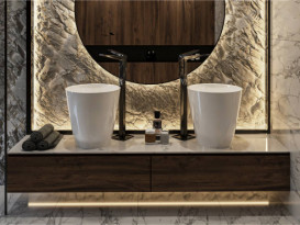 Раковина для ванної Miraggio San Andreas Ø44 см литий мармур Miramarble білий матовий 0000795