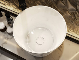 Раковина для ванної Miraggio San Andreas Ø44 см литий мармур Miramarble білий матовий 0000795