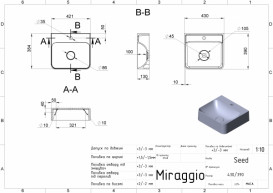 Раковина для ванної Miraggio Seed 43х39 см Mirasoft Technology білий матовий 0001116