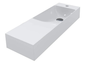 Раковина для ванної Miraggio Shanghai R 80,8 х25, 8 см литий мармур Miramarble білий 0000576