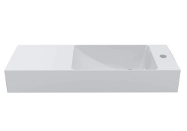 Раковина для ванной Miraggio Shanghai R 80,8х25,8 см литой мрамор Miramarble белый матовый 0000577