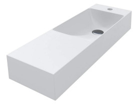 Раковина для ванной Miraggio Shanghai R 80,8х25,8 см литой мрамор Miramarble белый матовый 0000577