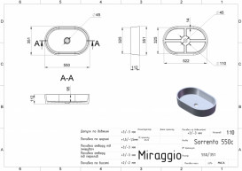 Раковина для ванной Miraggio Sorrento 55х35,1 см литой мрамор Miramarble серо-бежевый матовый 0000925