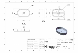 Раковина для ванной Miraggio Sorrento 550 накладная белый матовый 0000245
