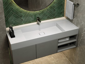 Раковина для ванной Miraggio Soul 1200 120х53 см Miramarble белый глянцевый 8813394