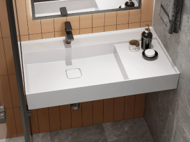 Раковина для ванної Miraggio Soul 900 90х53 см Miramarble білий глянсовий 8813319