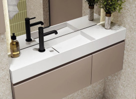 Раковина для ванной Miraggio Toni 105х22 см литой мрамор Miramarble белый 8814593