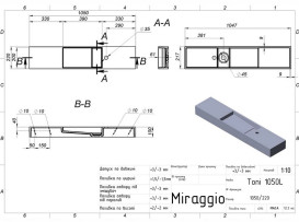 Раковина для ванной Miraggio Toni 105х22 см L литой мрамор Miramarble белый матовый 8814228