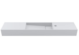 Раковина для ванной Miraggio Toni 105х22 см L литой мрамор Mirasoft Technology белый 8814229