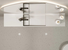 Раковина для ванной Miraggio Toni 105х22 см R литой мрамор Miramarble белый 8814230