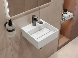 Раковина для ванной Miraggio Toni 30х30 см литой мрамор Miramarble белый 8814241