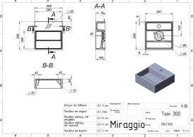 Раковина для ванной Miraggio Toni 30х30 см литой мрамор Mirasoft Technology белый 8814243