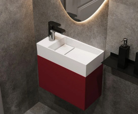 Раковина для ванной Miraggio Toni 45х22 см литой мрамор Miramarble белый 8814584