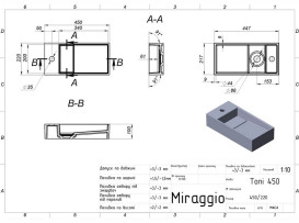 Раковина для ванной Miraggio Toni 45х22 см литой мрамор Miramarble белый 8814584