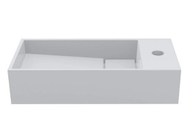 Раковина для ванной Miraggio Toni 45х22 см L литой мрамор Mirasoft Technology белый 8814209