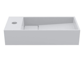 Раковина для ванной Miraggio Toni 45х22 см R литой мрамор Mirasoft Technology белый 8814212