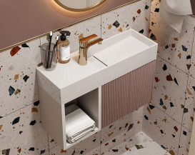 Раковина для ванной Miraggio Toni 65х22 см литой мрамор Miramarble белый 8814587