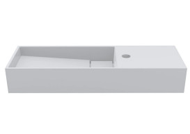 Раковина для ванної Miraggio Toni 65х22 см L мармур литий Miramarble білий матовий 8814236