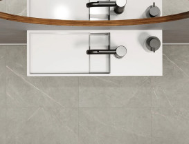 Раковина для ванної Miraggio Toni 65х22 см L мармур литий Miramarble білий матовий 8814236