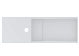 Раковина для ванной Miraggio Toni 65х22 см R литой мрамор Mirasoft Technology белый 8814240