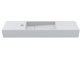 Раковина для ванной Miraggio Toni 85х22 см литой мрамор Mirasoft Technology белый 8814592