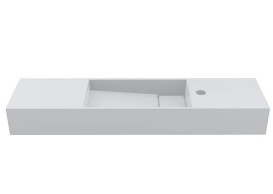 Раковина для ванной Miraggio Toni 85х22 см L литой мрамор Mirasoft Technology белый 8814206