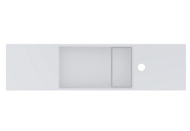 Раковина для ванной Miraggio Toni 85х22 см L литой мрамор Mirasoft Technology белый 8814206