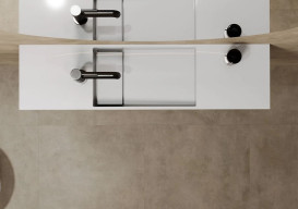 Раковина для ванной Miraggio Toni 85х22 см R литой мрамор Miramarble белый 8814193