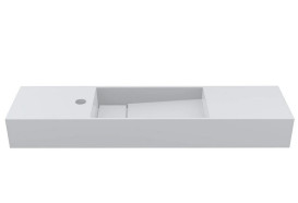 Раковина для ванної Miraggio Toni 85х22 см R мармур литий Miramarble білий матовий 8814194