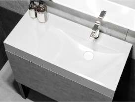 Раковина для ванной Miraggio Viola 1000 литой мрамор Miramarble белый 0000622