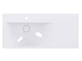 Раковина для ванної Miraggio Viola 1000 L 100х46 см Miramarble білий глянсовий 0002658