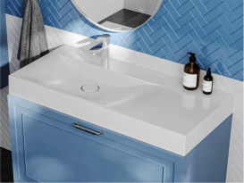 Раковина для ванної Miraggio Viola 1000 L 100х46 см Miramarble білий глянсовий 0002658