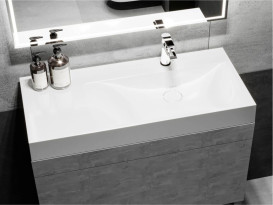 Раковина для ванной Miraggio Viola 1000 R 100х46 см Miramarble белый глянцевый 8813427